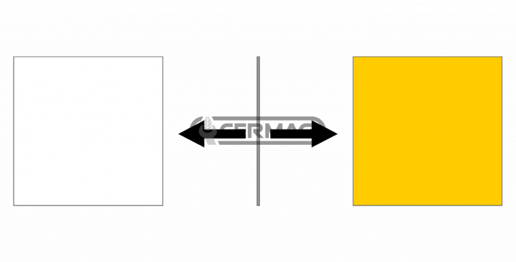 Pannello bilaterale quadrato bianco giallo per targhe sostitutive