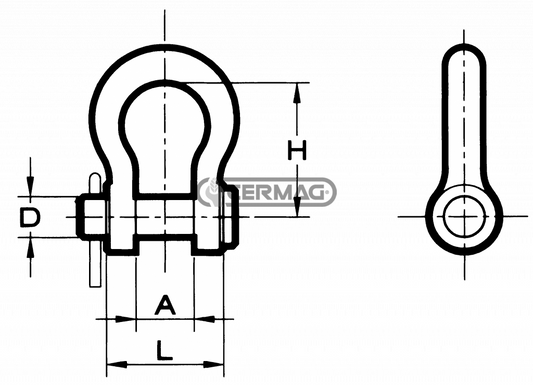 Grillo zincato con perno e coppiglia
