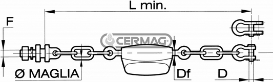 Catena imbrigliamento per FIAT - NEW HOLLAND n° maglie 2 + 2 L min 420 mm