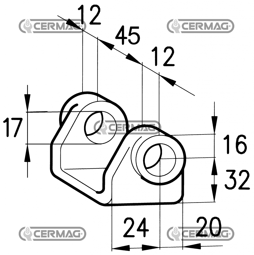 Cerniera per sponde ribaltabili