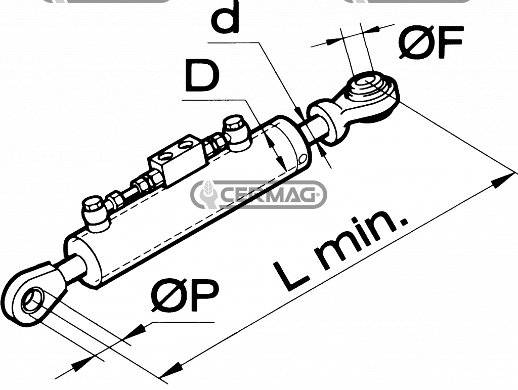 Braccio 3°punto idraulico Cat2 l/min 550 mm