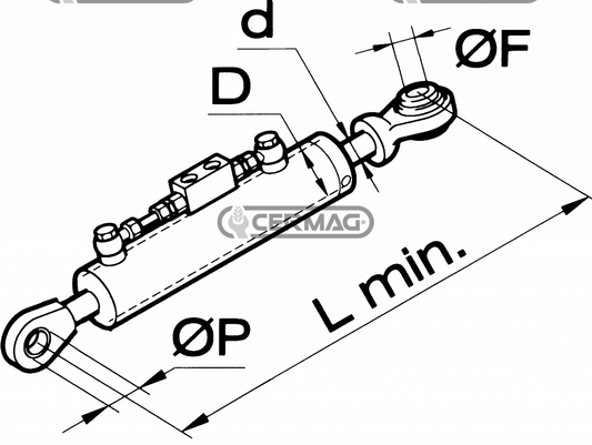 Braccio 3°punto idraulico Cat2 l/min 550 mm